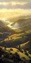 Luministic Oil Painting Digital Poster Of Marin Headlands At Sunrise