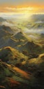 Luministic Oil Painting Digital Poster Of Marin Headlands At Sunrise