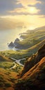 Luministic Oil Painting Digital Poster Of Marin Headlands At Sunrise