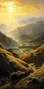 Luministic Oil Painting Digital Poster Of Marin Headlands At Sunrise