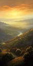 Luministic Oil Painting Digital Poster Of Marin Headlands At Sunrise