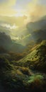 Luministic Oil Painting Digital Poster Of Marin Headlands At Sunrise