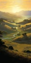 Luministic Oil Painting Digital Poster Of Marin Headlands At Sunrise