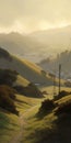 Luministic Oil Painting Digital Poster Of Marin Headlands At Sunrise