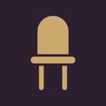 The luminodiode icon. Lamp and bulb, lightbulb, CFL, led lamp symbol.UI. Web. Logo. Sign. Flat design. App.