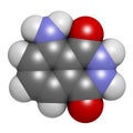 Luminol chemiluminescent molecule. Used to detect blood at crime scenes. 3D rendering. Atoms are represented as spheres with Royalty Free Stock Photo