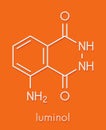 Luminol chemiluminescent molecule. Used to detect blood at crime scenes. Skeletal formula. Royalty Free Stock Photo