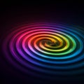 A luminous, AI-generated abstract design features concentric swirling patterns in a Royalty Free Stock Photo