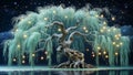Luminous Ancient Willow Tree Royalty Free Stock Photo