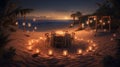 Luminous Beach Candles at Dusk Royalty Free Stock Photo