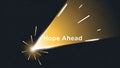 A luminous beam of light representing hope ahead and a bright future in darkness Royalty Free Stock Photo