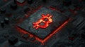A luminous bitcoin symbol on a circuit board symbolizing digital cryptocurrency and blockchain technology
