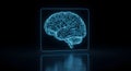 Luminous Blue Circuitry Human Brain Digital Artificial Intelligence Concept Visualization Royalty Free Stock Photo