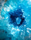 Luminous Blue Crystal Geode Interior Macro Royalty Free Stock Photo