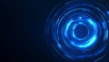 Luminous blue lines radiate from a central point, creating a stunning sci-fi visual effect with copy space background