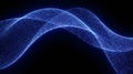 Futuristic blue particle wave representing big data flow for technology website headers and digital network presentation Royalty Free Stock Photo