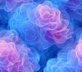 Luminous Blue and Purple Rose Pattern Abstract Floral Background Texture Royalty Free Stock Photo