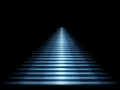 Luminous blue staircase leading up on a black background Royalty Free Stock Photo