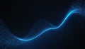 Glowing Blue Wave of Particles on Dark Background abstract 1 Royalty Free Stock Photo