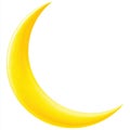 Bright Yellow Crescent Moon Against White Background With Subtle Texture And Soft Glow Royalty Free Stock Photo