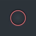 Luminous button or switch in Neomorphic style. Design for applications. Element for user interface and design. Vector graphics Royalty Free Stock Photo