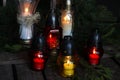 Lighted colorful candles Royalty Free Stock Photo