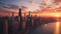 Luminous chicago skyline Royalty Free Stock Photo