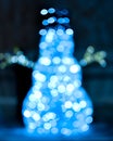 Luminous Christmas Snowman made of blue lights