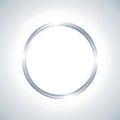 Luminous Chrome Circle on White Background with Soft Gradient Effects Royalty Free Stock Photo