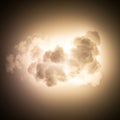 A luminous cloud formation illuminates a dark background. The cloud appears dense Royalty Free Stock Photo