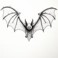Luminous 3d Bat Design: Intricate, Bizarre Illustrations On White Background
