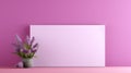 Luminous 3d Floral Canvas On Pink Background - Feminine Minimalist Interior Decor