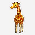 Luminous 3d Giraffe Sticker With Minimalist Illustrator Style