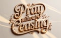 Pray Without Ceasing elegant gold 3D script Royalty Free Stock Photo