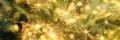 Luminous dandelion seeds against dark green