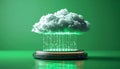 Green Tech Cloud Server Downloading Digital Data Royalty Free Stock Photo