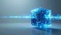 Futuristic Blockchain Technology Cube Processing Data Royalty Free Stock Photo