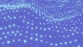Luminous dots move in wavy streams. Design. Animated background of moving rows of glowing dots. Beautiful glowing dots