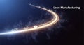 Abstract depiction of a glowing curved pathway representing lean manufacturing principles and continuous improvement in production Royalty Free Stock Photo
