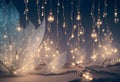 Luminous Elegance Envisioned Blurred Fairy Light Backdrop Captivating Mockup for a Mesmerizing Generative AI