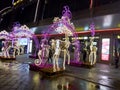 Luminous figures of deer in front of the shopping center
