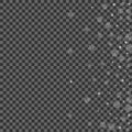 Luminous Flake Background Transparent Vector. Snowflake Garland Texture. Royalty Free Stock Photo