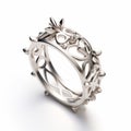 Luminous Floral Sterling Silver Ring With 3d Design By Kazuki Takamatsu Royalty Free Stock Photo