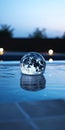 Luminous Glass Crystal Ball Floating On Water - Urban Energy Poolcore