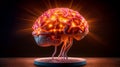 luminous glowing human brain, superdevelopment man of the future, superhuman mind, bioengineering futuristic concept,biohacking Royalty Free Stock Photo