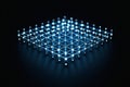 a luminous glowing interconnected network of bright blue nodes Royalty Free Stock Photo