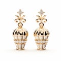 Luminous Gold Plated Earrings Inspired By Baroque Architecture