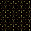 Luminous Golden Hexagonal Grid Pattern Background Royalty Free Stock Photo
