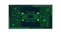 Luminous Green Circuit Board Design with Advanced Microchip, vector design Generative AI Royalty Free Stock Photo