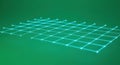 Luminous Grid: Abstract Green Network with Glowing Nodes and Lines Royalty Free Stock Photo